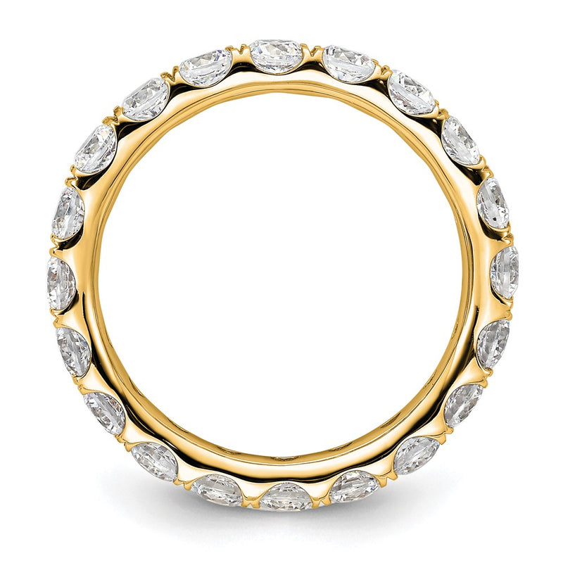 14K Yellow Gold Polished Size 8.5 U-Shared Prong 3 carat Diamond Complete Eternity Wedding Band Ring