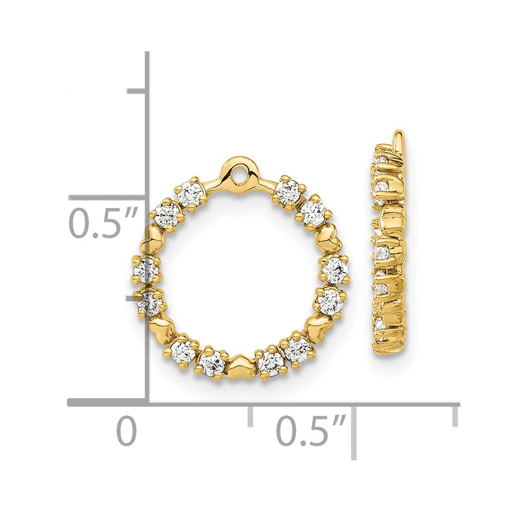 14k Yellow Gold 3/8 Ct. Lab Grown Diamond VS/SI+ G+ Circle Earring Jackets