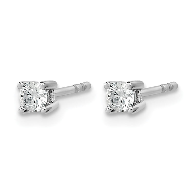 14K White Gold 1/5 Ctw Certified Lab Grown Diamond Vs+ F+ Round 4 Prong Heavy Wt. Stud Earrings