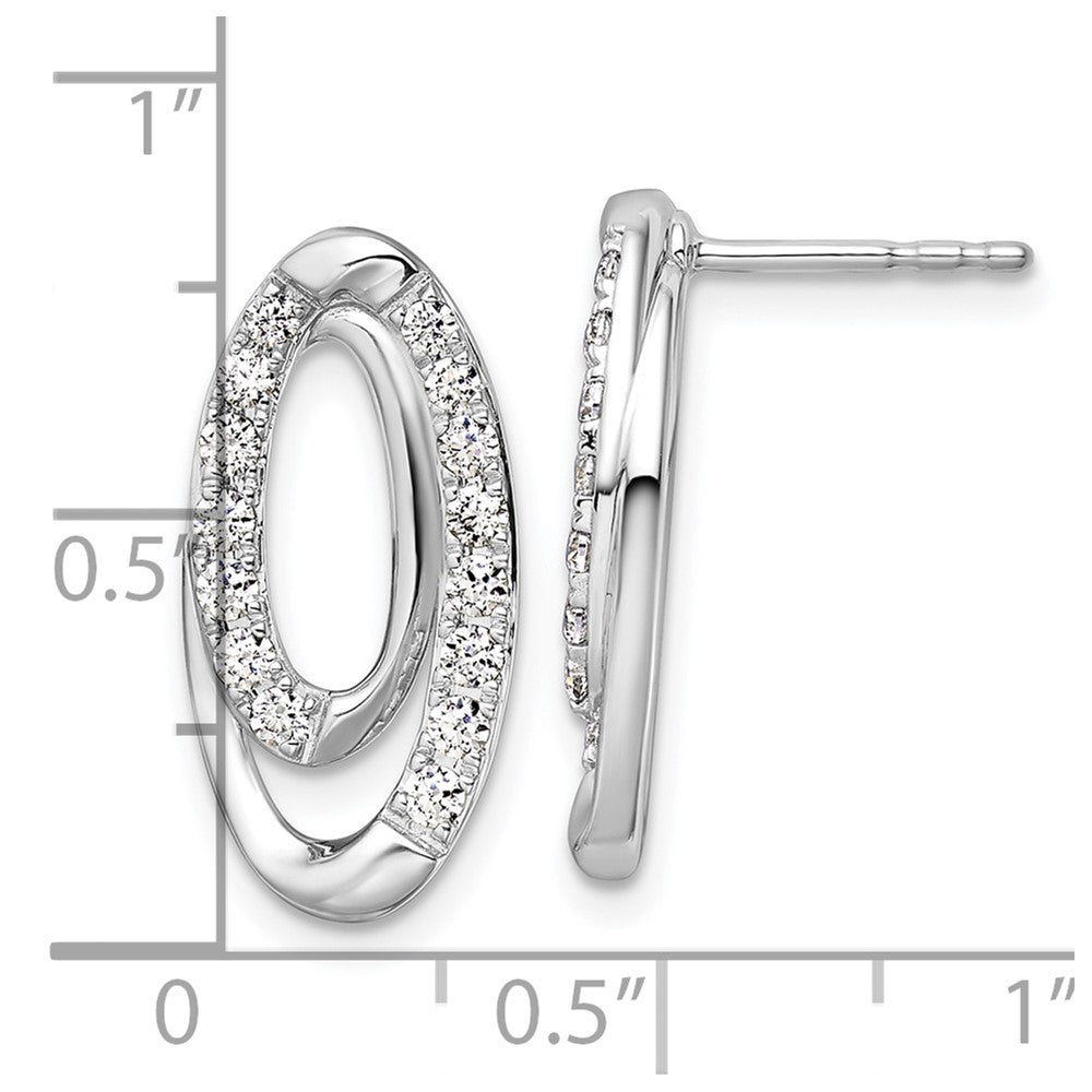 14k White Gold 5/8 Ct. Lab Grown Diamond VS/SI+ G+ Complete Oval Post Earrings