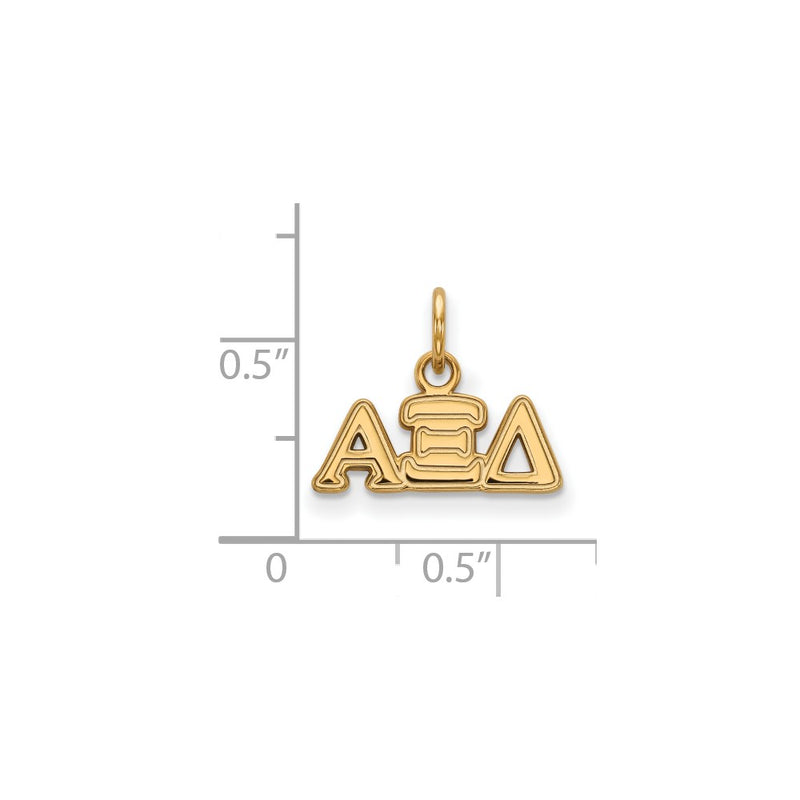 Gold Plated Sterling Silver Logoart Alpha Xi Delta Sorority Greek Letters Extra Small Pendant