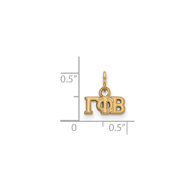 Gold Plated Sterling Silver Logoart Gamma Phi Beta Sorority Greek Letters Extra Small Pendant