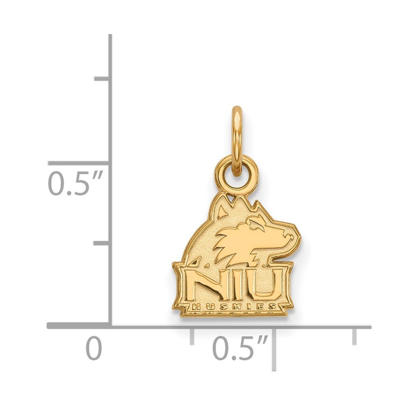 Gold Plated Sterling Silver Logoart Northern Illinois University N I U Huskies Extra Small Pendant
