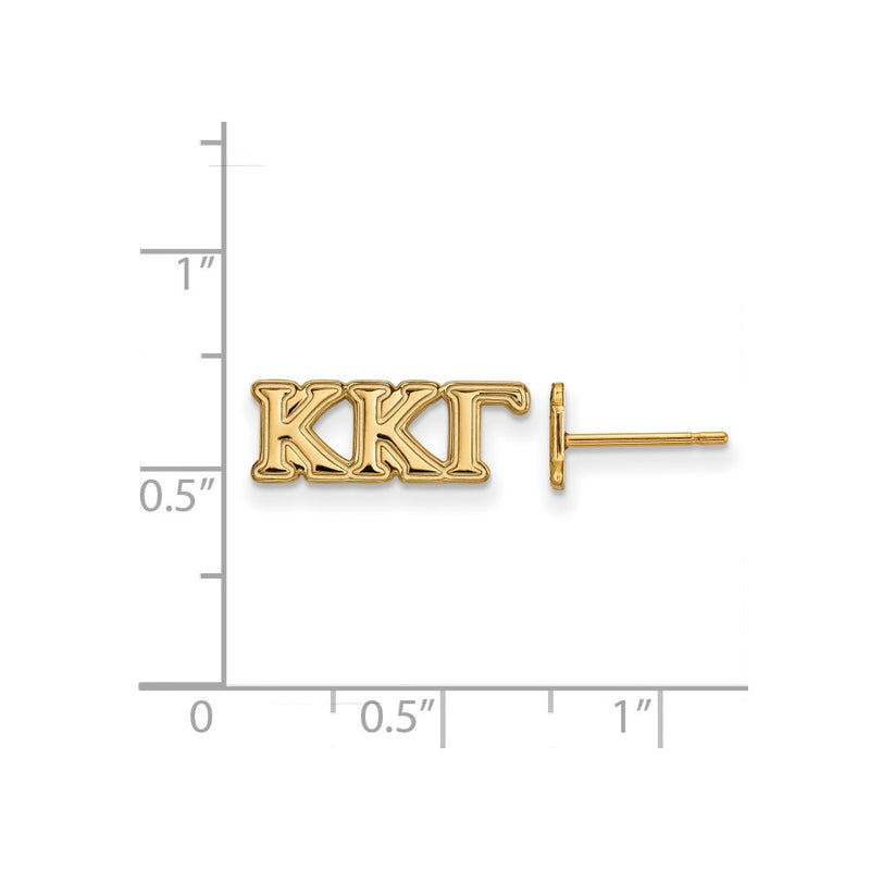 Gold Plated Sterling Silver Logoart Kappa Gamma Sorority Greek Letters Extra Small Post Earrings