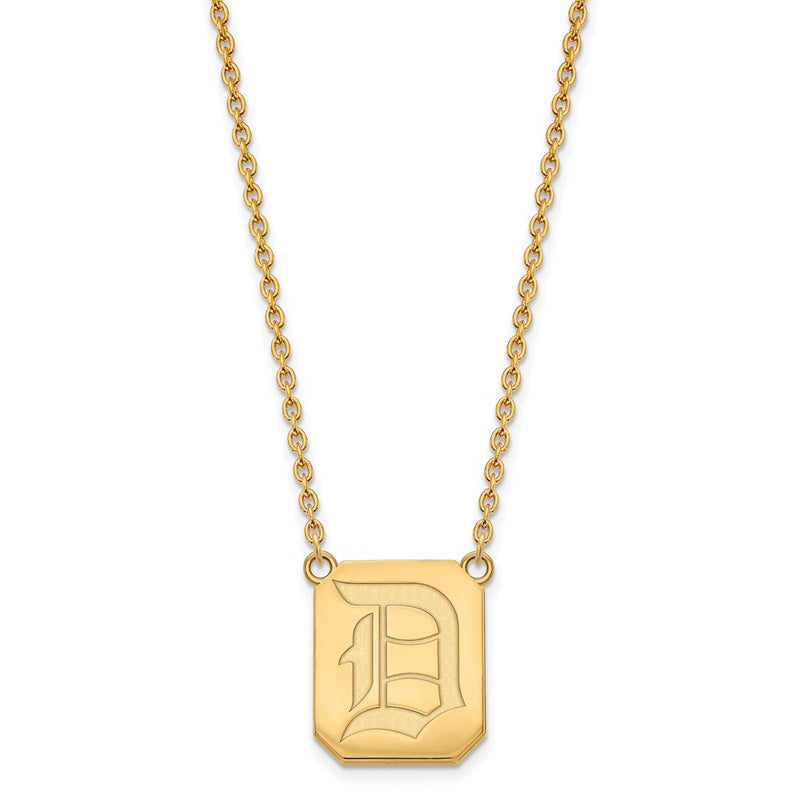 Gold Plated Sterling Silver Logoart Duquesne University Letter D Large Pendant 18 Inch Necklace
