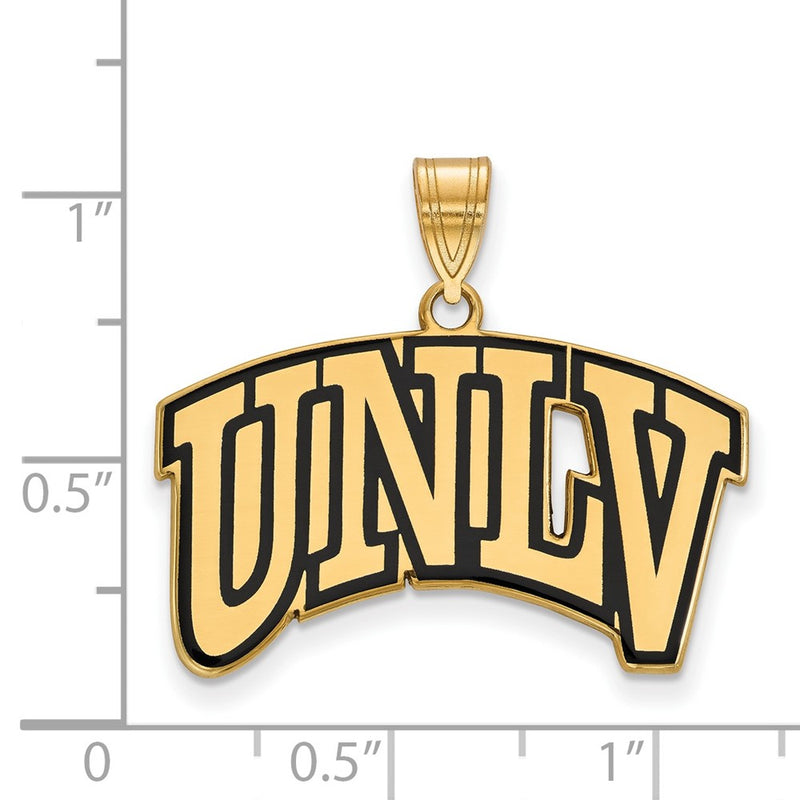 Gold Plated Sterling Silver Logoart University Of Nevada Las Vegas U N L V Large Enameled Pendant
