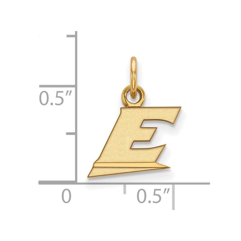 Gold Plated Sterling Silver Logoart Eastern Kentucky University Letter E Extra Small Pendant