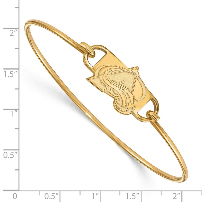 Gold Plated Sterling Silver Nhl Logoart Colorado Avalanche Letter A Small Center 7 Inch Wire Bangle
