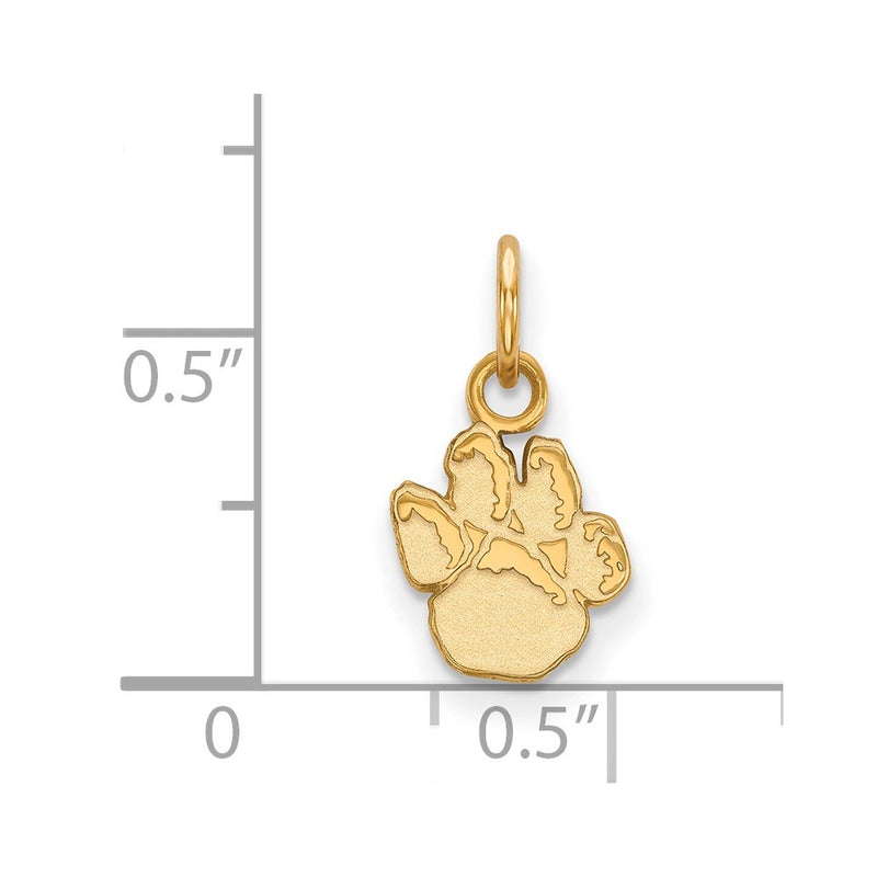 Gold Plated Sterling Silver Logoart University Of Pittsburgh Panther Paw Extra Small Pendant