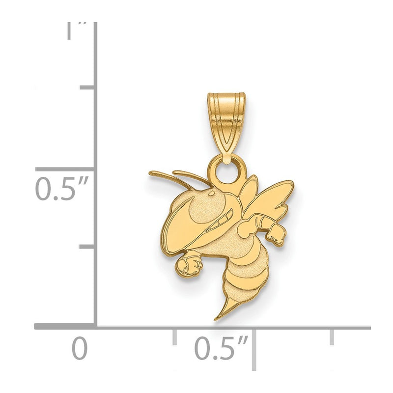 Gold Plated Sterling Silver Logoart Georgia Institute Of Technology Yellow Jacket Small Pendant