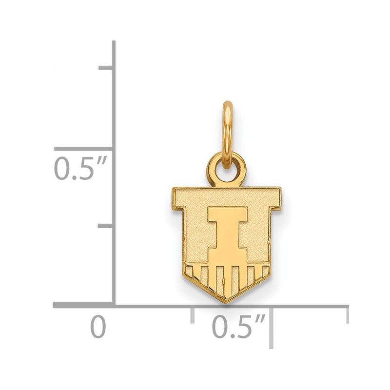 Gold Plated Sterling Silver Logoart University Of Illinois Victory Badge Extra Small Pendant