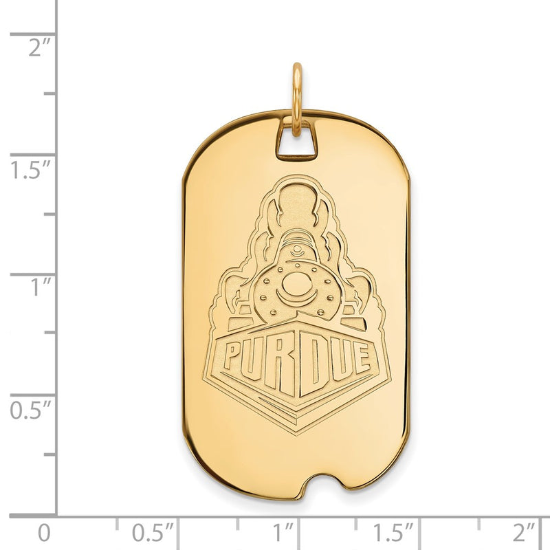 Gold Plated Sterling Silver Logoart Purdue University Boilermakers Train Logo Large Dog Tag Pendant