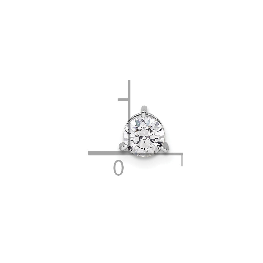 14k White Gold 1/2 Ct. Lab Grown Diamond VS/SI+ G+ Round Complete Three Prong Chain Slide Pendant