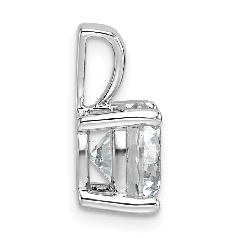 14K White Gold 2 1/2 Carat Certified Lab Grown Diamond Vs+ F+ Round Complete Four Prong Pendant
