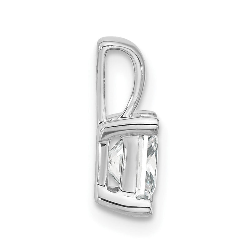 14K White Gold 1 1/2 Carat Certified Lab Grown Diamond Vs+ F+ Princess Complete Four Prong Pendant