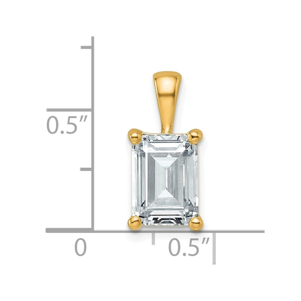 14k Yellow Gold 2 1/2 Ct. Certified Lab Grown Diamond VS/SI+ G+ Emerald Complete Four Prong Pendant