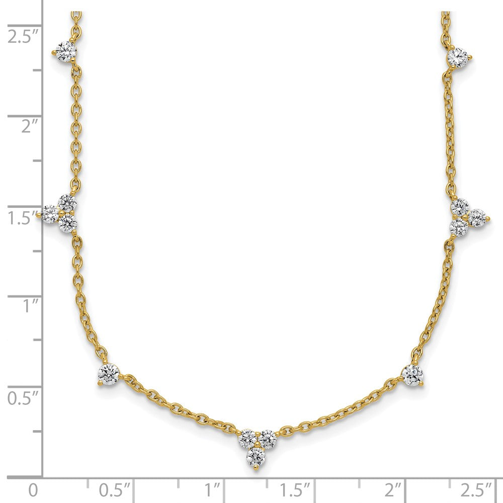 14k Yellow Gold 1 3/4 Ct. Lab Grown Diamond VS/SI+ G+ Eleven Station 18 inch Necklace