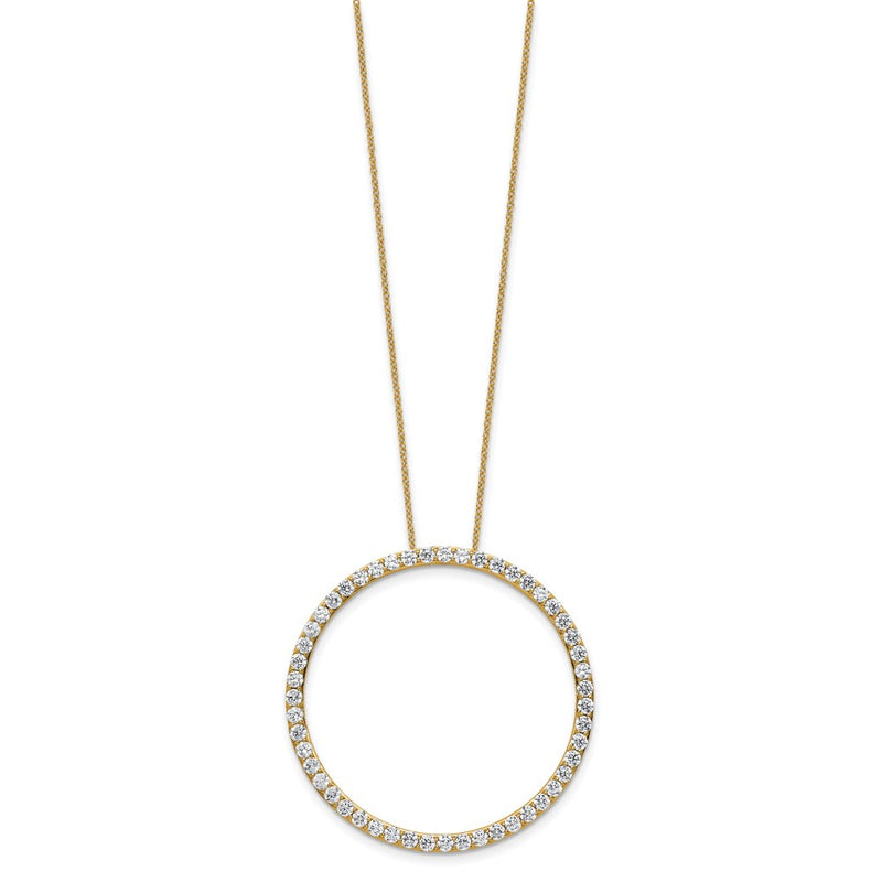 14K Yellow Gold True Origin 3 Carat Lab Grown Diamond Vs Def 18 Inch Eternity Pendant Necklace