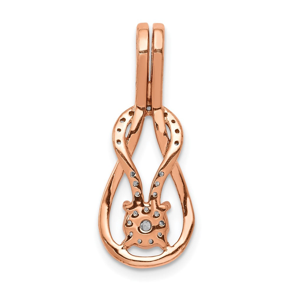 14k Rose Gold 1/6 Ct. Lab Grown Diamond VS/SI+ G+ Complete Knot Chain Slide Pendant