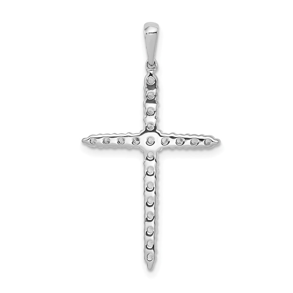 14k White Gold 1/2 Ct. Lab Grown Diamond VS/SI+ G+ Cross Pendant