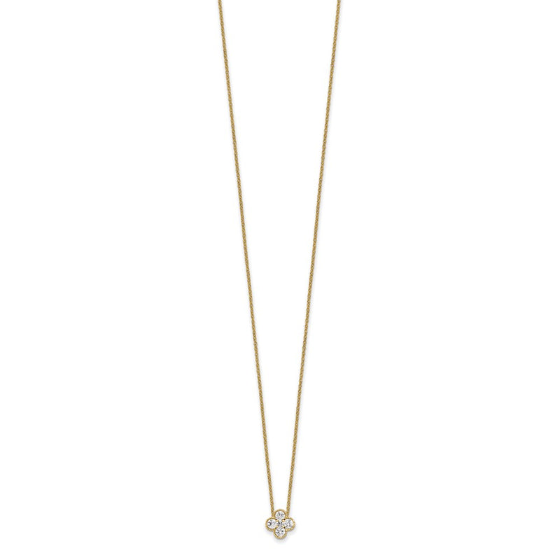 14K Yellow Gold True Origin 1/2 Carat Lab Grown Diamond Vs Def 18 Inch Bloom Floral Pendant Necklace
