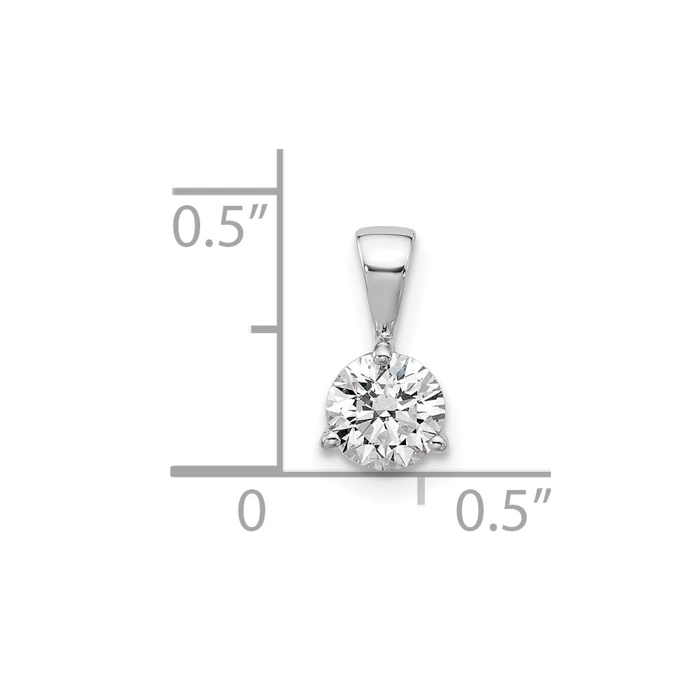 14k White Gold 1/4 Ct. Lab Grown Diamond VS/SI+ G+ Three Prong Solitare Pendant