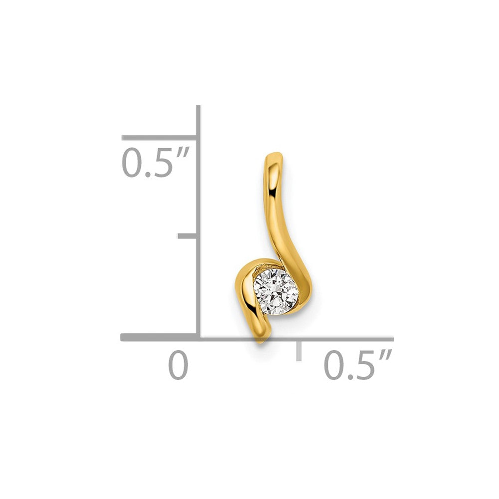 14k Yellow Gold 1/10 Ct. Lab Grown Diamond VS/SI+ G+ Complete Fashion Pendant