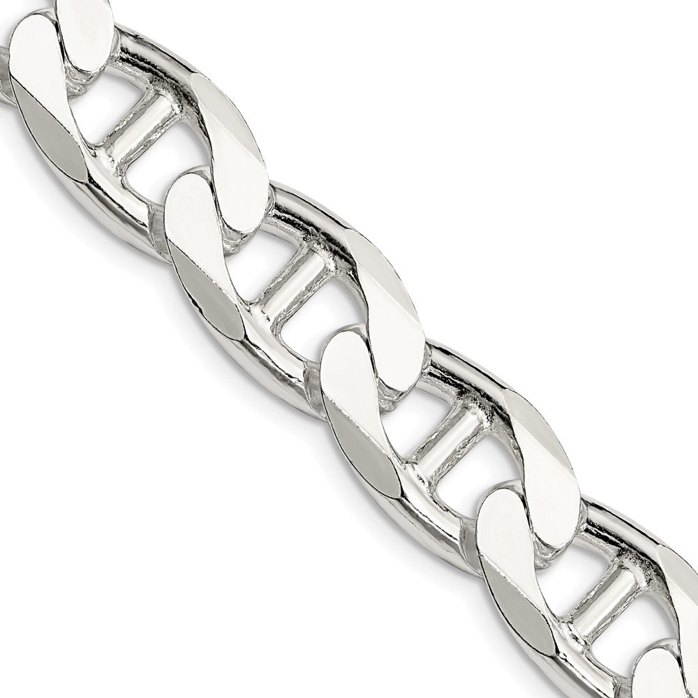 Stainless Steel Men's Marine Anchor Curb Chain Bangle Bracelet - Silver Polished, 8.46 Inch Length, 77.8g - View #8