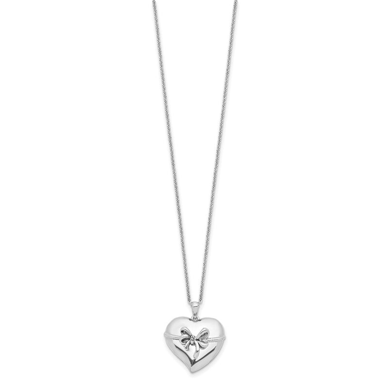 Sterling Silver Sentimental Expressions Rhodium-Plated Antiqued Tie The Knot 18In. Necklace