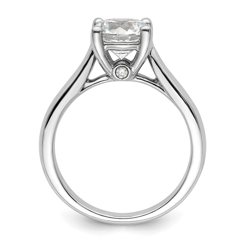 14K White Gold (Holds 2 Carat (8.20 mm) Round) 4 Prong With 1/20 Diamond Semi Mount Engagement Ring
