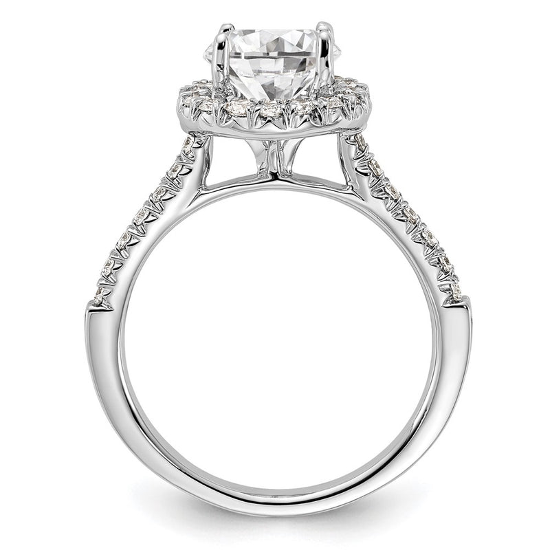 14k White Gold 1/2 Ct. Lab Grown Diamond VS/SI+ G+ 1 1/2 Ct. Center Round Semi Mount Engagement Ring