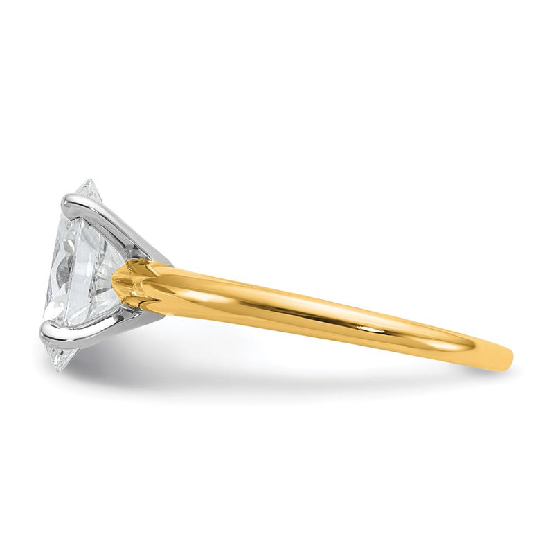14K Two-Tone Gold 2 carat Certified Lab Grown Diamond VS+ F+ Oval Complete Solitaire Engagement Ring