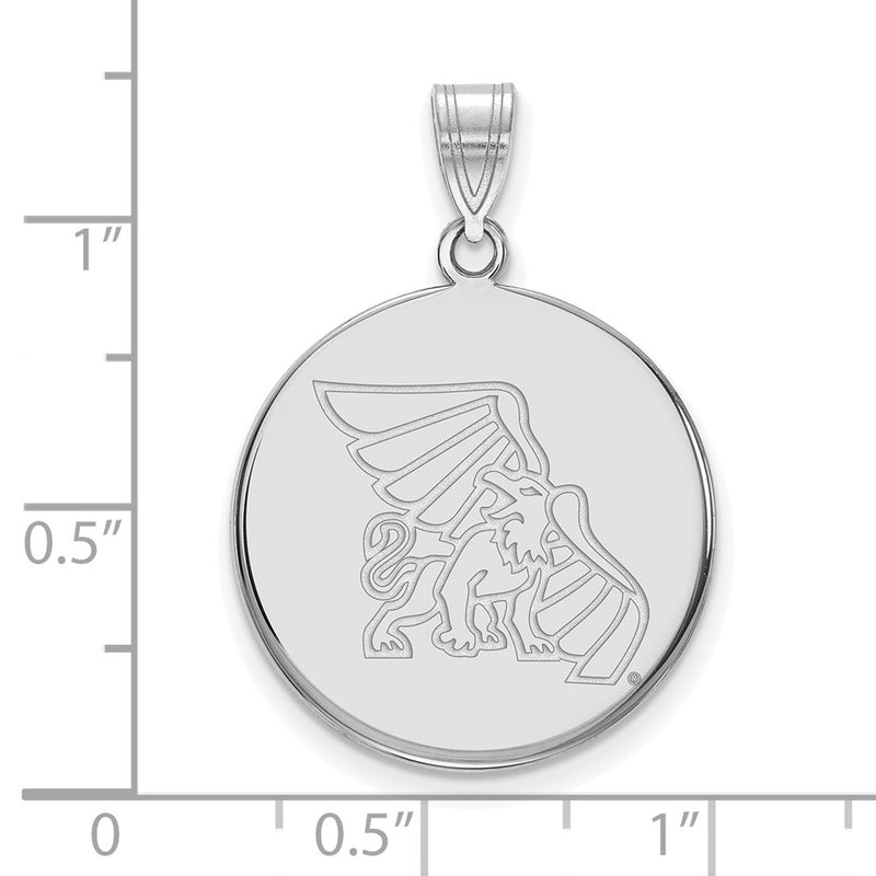 Sterling Silver Rhodium Plated Logoart Missouri Western State University Griffon Large Disc Pendant