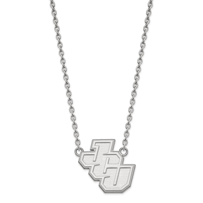 Sterling Silver Rhodium Plated Logoart John Carroll University Large Pendant 18 Inch Necklace