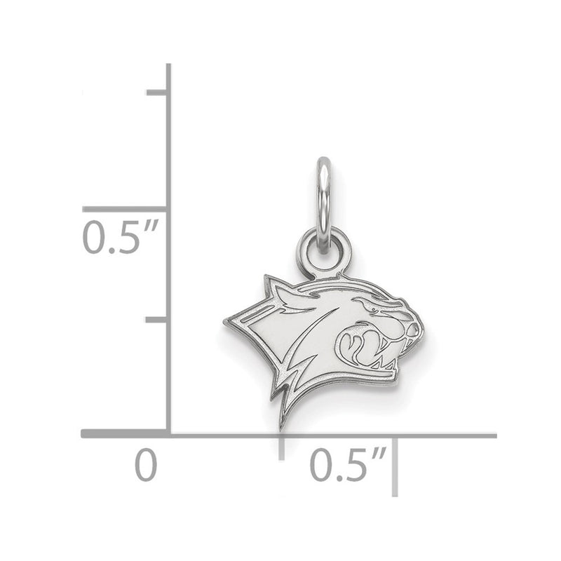Sterling Silver Rhodium Plated Logoart University Of New Hampshire Wildcat Extra Small Pendant