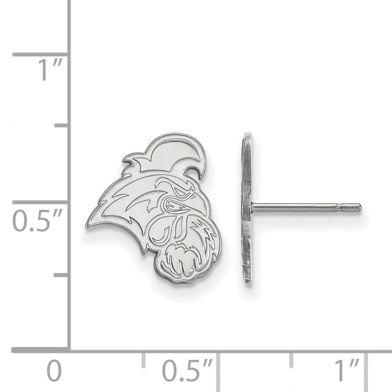 Sterling Silver Rhodium Plated Logoart Coastal Carolina University Chanticleer Small Post Earrings