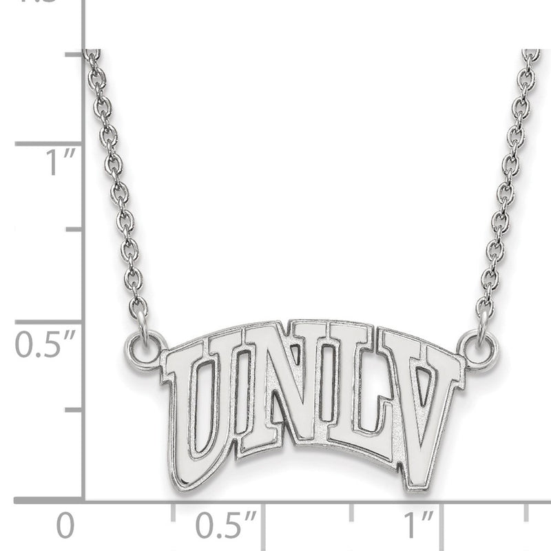 10K White Gold Logoart University Of Nevada Las Vegas U N L V Small Pendant 18 Inch Necklace