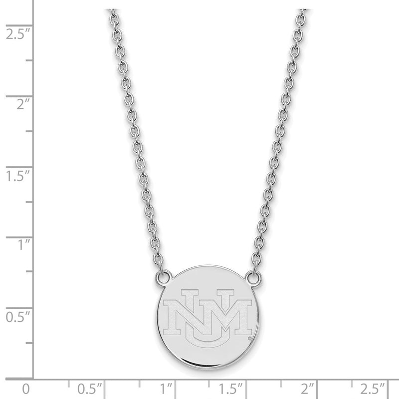 Sterling Silver Rhodium Plated Logoart University Of New Mexico Large Pendant 18 Inch Necklace