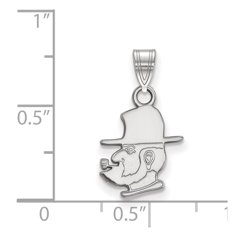Sterling Silver Rhodium Plated Logoart Appalachian State University Mountaineer Small Pendant