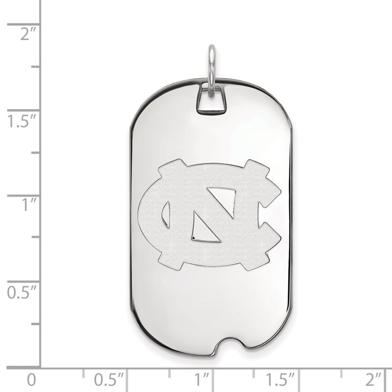 Sterling Silver Rhodium Plated Logoart University Of North Carolina N C Large Dog Tag Pendant