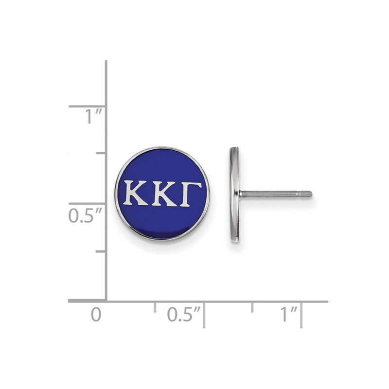 Sterling Silver Rhodium Plated Logoart Kappa Gamma Sorority Greek Letters Color Enamel Post Earrings