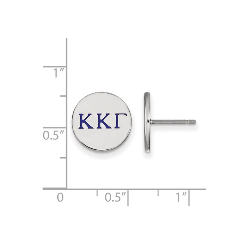 Sterling Silver Rhodium Plated Logoart Kappa Gamma Sorority Greek Letters Color Enamel Post Earrings