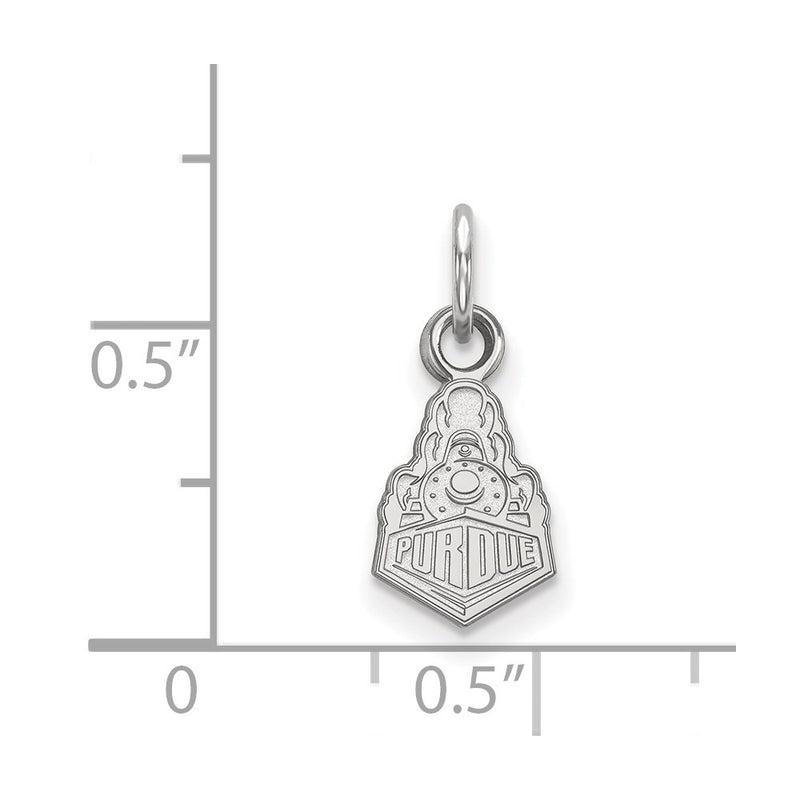 Sterling Silver Rhodium Plated Logoart Purdue University Boilermakers Train Logo Extra Small Pendant
