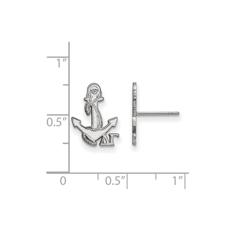 Sterling Silver Rhodium Plated Logoart Delta Gamma Sorority Symbol Extra Small Post Earrings