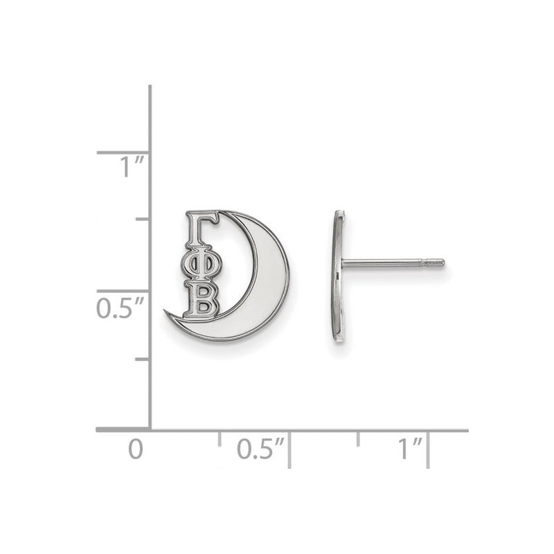 Sterling Silver Rhodium Plated Logoart Gamma Phi Beta Sorority Symbol Extra Small Post Earrings