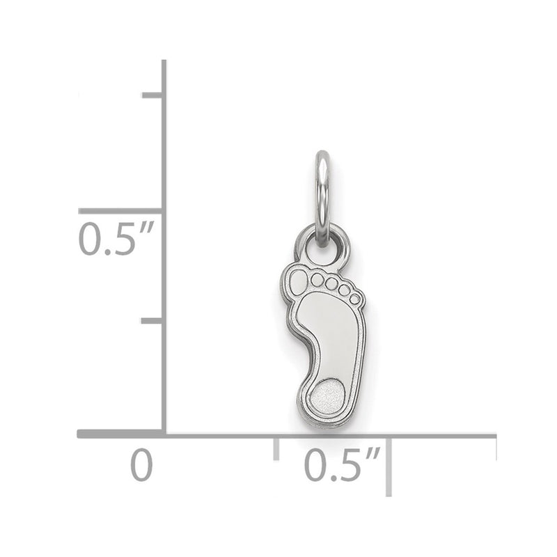 Sterling Silver Rhodium Plated Logoart University Of North Carolina Tar Heel Extra Small Pendant