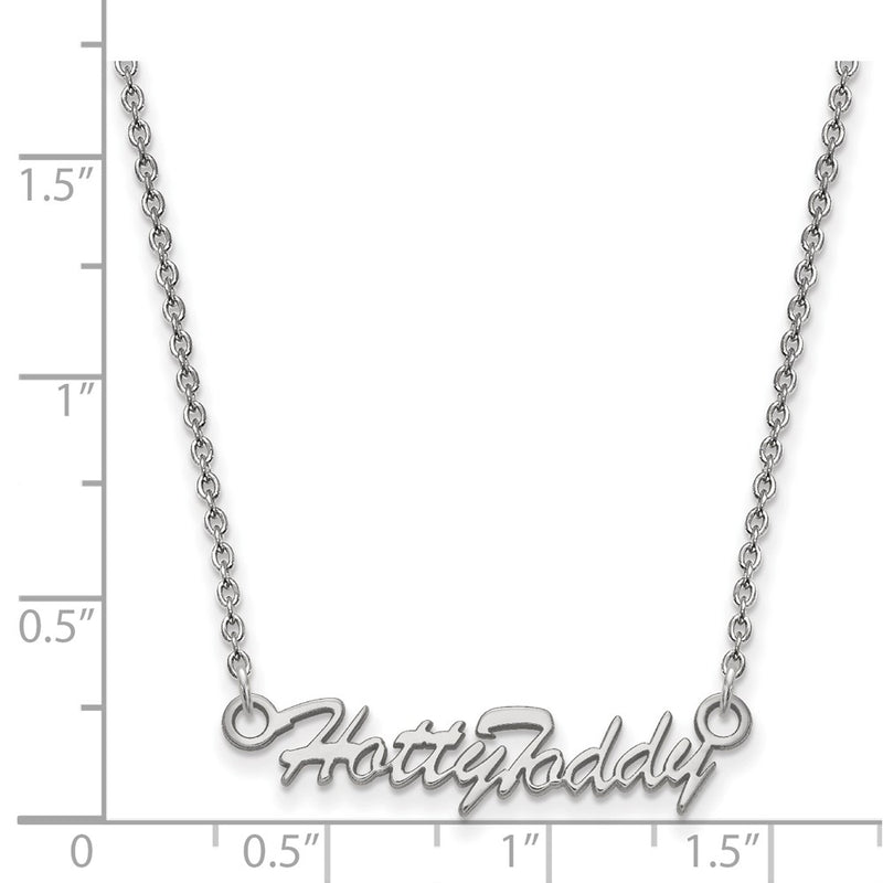 Sterling Silver Rhodium Plated Logoart University Of Mississippi Hotty Toddy Script 18 Inch Necklace