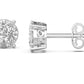1/2Ct Natural Diamond Stud Earrings Set in Sterling Silver