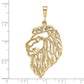 10k Yellow Gold Solid Diamond-cut Lions Head Charm