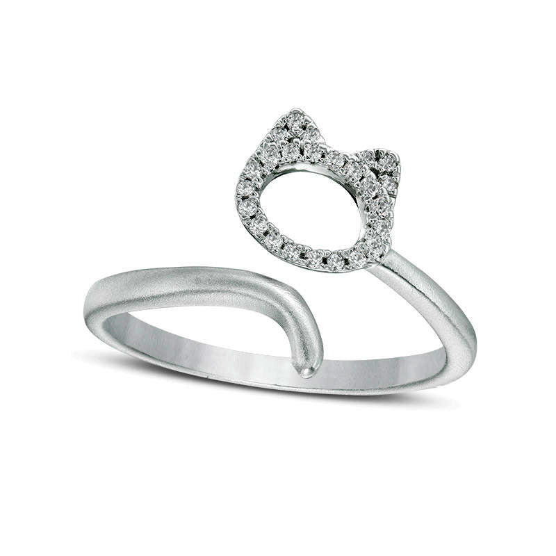 0.10 ct. T.W. Natural Diamond Cat Wrap Ring in Sterling Silver